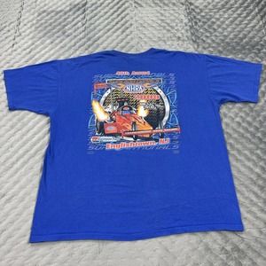 VINTAGE NASCAR NHRA Shirt Mens XXXL 3XL Blue Graphic Raching Super Nationals Y2K